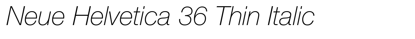 Neue Helvetica 36 Thin Italic